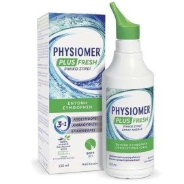 Physiomer Plus Fresh,  Ρινικό Αποσυμφορητικό Με Μέντα & Ευκάλυπτο Για Ενήλικες & Παιδιά 6+ Ετών 135ml