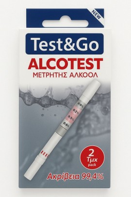 Quality Pharm ALCOTEST Test & Go, Αλκοτέστ με Εκπνεόμενο αέρα μίας Χρήσης 2τμχ