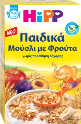 HiPP Παιδικά Μούσλι με Φρούτα 1-3 Ετών 200gr