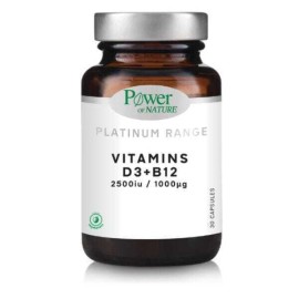 Power Of Nature Platinum Range Vitamins D3 2500iu & B12 1000mcg 30caps