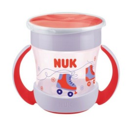 Nuk Mini Magic Cup με Χείλος και Καπάκι 6m+ Κόκκινο - Μωβ 160ml 10.751.278