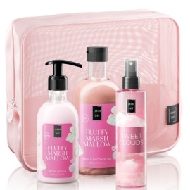 Lavish Care PROMO με Fluffy Marshmallow Shower Gel Αφρόλουτρο 500ml, Body Lotion Κρέμα Σώματος 300ml, Sweet Clouds Mist 200ml & ΔΩΡΟ Νεσεσέρ