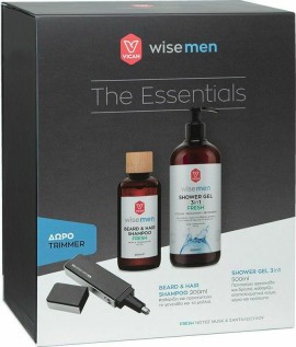 Vican PROMO The Essentials με Wise Men Beard & Hair Shampoo 200ml & Shower Gel 3 in 1 500ml & ΔΩΡΟ Trimmer