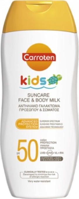 Carroten Kids Body Milk SPF50 Παιδικό Αντηλιακό Γαλάκτωμα για Πρόσωπο & Σώμα 200ml