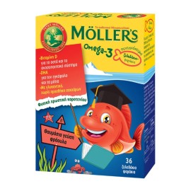 Mollers ζελεδάκια-ψαράκια φράουλα 36τμχ