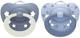 Nuk First Choice Classic Day & Night Πιπίλες Σιλικόνης Νυκτός με Θήκη Γκρι για 0-6m 2τμχ 10.175.396