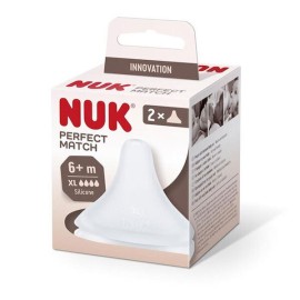 Nuk Perfect Match Θηλές από Σιλικόνη Μικρής Οπής Μεγέθους XL για 6m+ 2τμχ 10.124.005