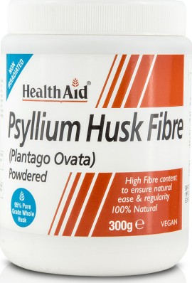 Health Aid Psyllium Husk Fibre Powder Βοήθημα Πέψης, Ψύλλιο σε Σκόνη 300gr