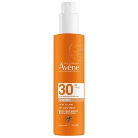 Avene Eau Thermale Spray Solaire SPF30 100% Invisible, слънцезащитен спрей за лице и тяло с невидим финиш 200 мл