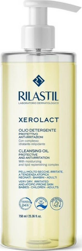 Rilastil Xerolact почистващо масло за лице и тяло за атопична кожа 750 мл
