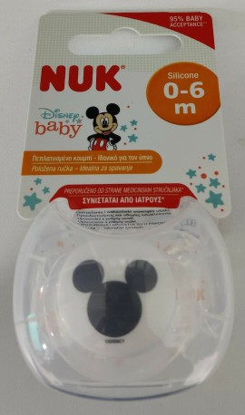 Nuk Disney Mickey Σιλικόνης Λευκή 0-6m 1τμχ 10.730.325