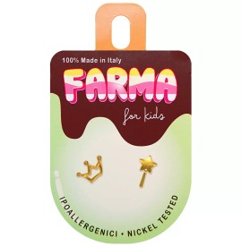 Farma Bijoux For Kids Παιδικά Υποαλλεργικά Σκουλαρίκια Ραβδί και Στέμμα Καρφωτά 8mm G587