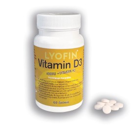 Lyofin Vitamin D3 4000iu + K2 100mcg 60tabs