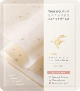 Thank You Farmer Rice Pure Glow Collagen Mask Μάσκα Προσώπου Για Λάμψη & Ενυδάτωση 1τμχ