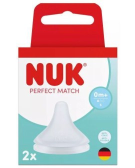 Nuk Perfect Match Θηλές από Σιλικόνη Μικρής Οπής Μεγέθους S για 0m+ 2τμχ 10.124.032