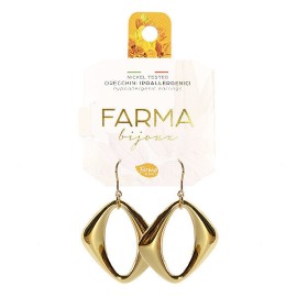 Farma Bijoux Υποαλλεργικά Σκουλαρίκια Μενταγιόν Χρυσός Ρόμβος 42mm PG19