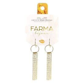 Farma Bijoux Υποαλλεργικά Σκουλαρίκια Χρυσές Κρεμαστές Αλυσίδες 50mm PG22