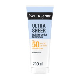 Neutrogena Sunscreen Ultra Sheer Invisible Lotion SPF50 Body & Face Αντηλιακή Λοσιόν Σώματος & Προσώπου 200ml