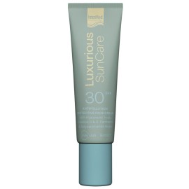 InterMed Luxurious Suncare Anti-Pollution Face cream, Κρέμα Προσώπου Ημέρας με SPF30 για Ενυδάτωση, Αντιγήρανση & Λάμψη με Υαλουρονικό Οξύ 50ml