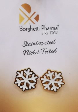 Borghetti Pharma Υποαλλεργικά Σκουλαρίκια Χιονονιφάδες καρφάκια 1 ζευγάρι