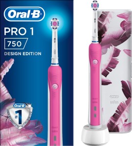 Oral-B Pro 1 750 Design Edition Ηλεκτρική Οδοντόβουρτσα Pink & Travel Case 1τμχ