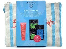 Apivita Bee Sun Safe PROMO PACK με Hydra Sensitive Soothing Face Cream SPF50+ 50ml & ΔΩΡΟ Express Beauty Face Mask Aloe 2x8ml & Hair Mask Hyaluronic Acid 20ml