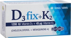 Uni Pharma D3 Fix 1200IU + K2 45μg 60tabs