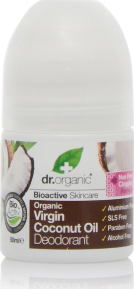 Dr Organic Virgin Coconut Oil Φυσικό Αποσμητικό σε Roll-On Χωρίς Αλουμίνιο 50ml