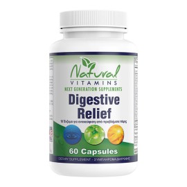 Natural Vitamins Digestive Relief, Συμπλήρωμα με 18 Πεπτικά Ενζυμα 60caps