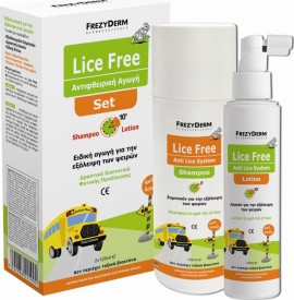 Frezyderm Lice Free Set Ολοκληρωμένη Αγωγή για Ψείρες Σαμπουάν & Λοσιόν & Χτενάκι 2X 125ml