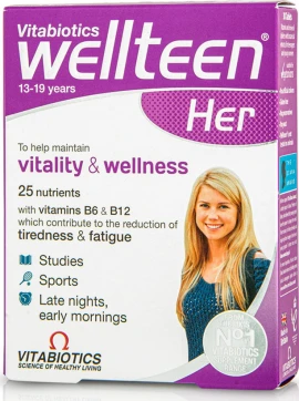 Vitabiotics Wellteen Her Мултивитамини за юноши 13-19 години 30 таблетки