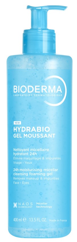 BIODERMA Hydrabio Gel Moussant 24h Moisturising Micellar Cleansing Foaming Gel Τζελ Καθαριμού για Αφυδατωμένο Δέρμα 400ml