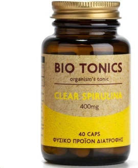 Bio Tonics Clear Spirulina 400mg Спирулина 40 капсули
