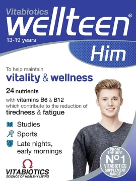 Vitabiotics Wellteen Him Мултивитамини за тийнейджъри 30 таблетки