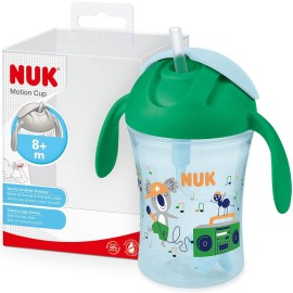 Nuk Motion Cup Εκπαιδευτικό Κύπελλο με Μαλακό Καλαμάκι για 8m+ Πράσινο 230ml