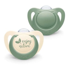 Nuk Πιπίλες Σιλικόνης For Nature για 18-36m Μπεζ - Πράσινο 2τμχ 10.739.779