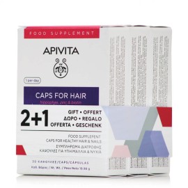 Apivita Caps For Hair Hippophae, Zinc & Biotin Συμπλήρωμα για Υγιή, Μαλλιά & Νύχια 3x30caps