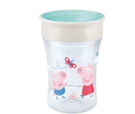 Nuk Παιδικό Ποτηράκι Μετάβασης Magic Cup από Πλαστικό Λευκό Peppa 230ml για 8m+ 10.255.009