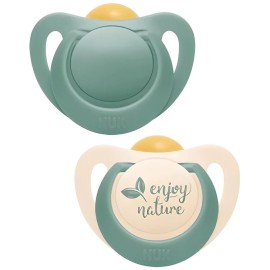 Nuk For Nature Πιπίλα Latex από 98% Φυσικές Πρώτες Ύλες 6-18m Πράσινη 2τμχ 10.734.085