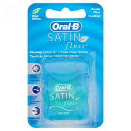 Oral-B Satin Floss 25m Mint Μεσοδόντιο Οδοντικό Νήμα με Γεύση Μέντας