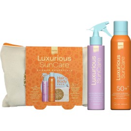 Luxurious PROMO 2025 Suncare με Hair Protection Spray Αντηλιακό, Σπρέι Προστασίας Μαλλιών 200ml & Antioxidant Sunscreen Invisible Spray Αντηλιακό Σπρέι Για Πρόσωπο & Σώμα SPF50+ 200ml