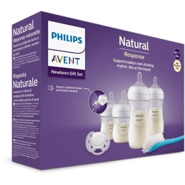Phillips Avent Newborn Gift Set Natural Response Σετ Δώρου με 4 Μπιμπερό 2χ260ml, 2x125ml , Πιπίλα για Νεογέννητα & Βουρτσα Καθαρισμού Μπιμπερί SCD838/11 6τεμ