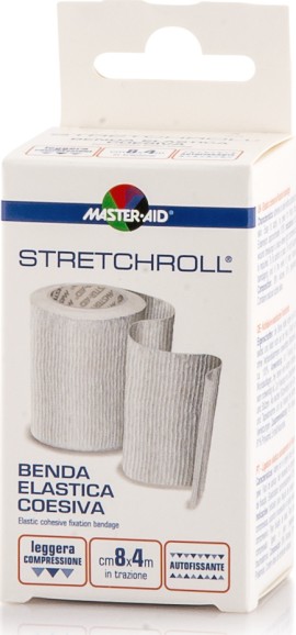 Master Aid Stretchroll Αυτοκόλλητος Ελαστικός Επίδεσμος 4mx8cm 1τμχ