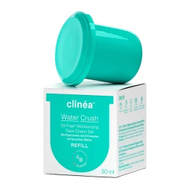 Clinea Water Crush Light хидратиращ дневен гел за лице с хиалуронова киселина, пълнител 50 мл