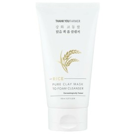 Thank You Farmer Rice Pure Clay Mask to Foam Cleanser Μάσκα Προσώπου για Ενυδάτωση 150ml