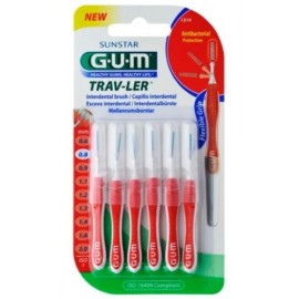 GUM Trav-ler 0.8mm Μεσοδόντιο Βουρτσάκι 6τμχ
