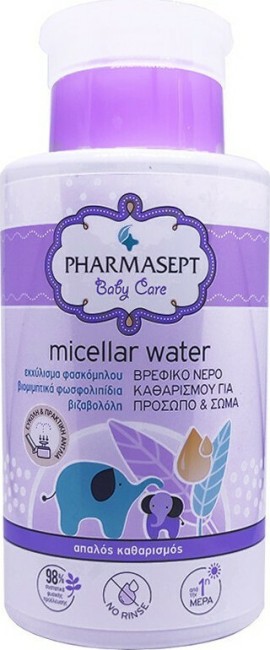 Pharmasept Baby Care Micellar Water, Βρεφικό Νερό Καθαρισμού για Πρόσωπο & Σώμα 300ml