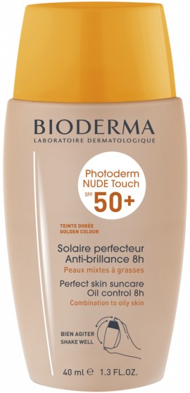 Bioderma Photoderm Nude Touch Mineral SPF50 Αντηλιακή Κρέμα Προσώπου με Χρώμα Ματ για Λιπαρές - Ευαίσθητες Επιδερμίδες 40ml