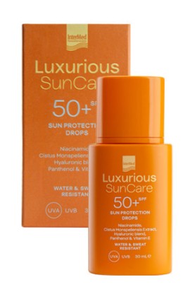 InterMed Luxurious SunCare Sun Protection Drops Αντηλιακό Γαλάκτωμα Προσώπου SPF50+ 30ml