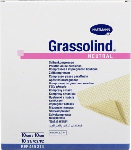 Hartmann Grassolind Neutral Επιθέματα Πλέγματος με Αλοιφή 10x10cm 10τμχ